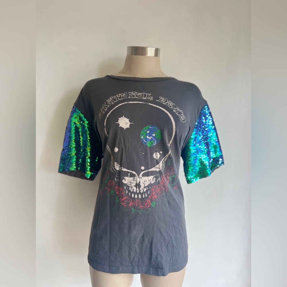 Vintage sequin sleeve Grateful Dead band T Shirt